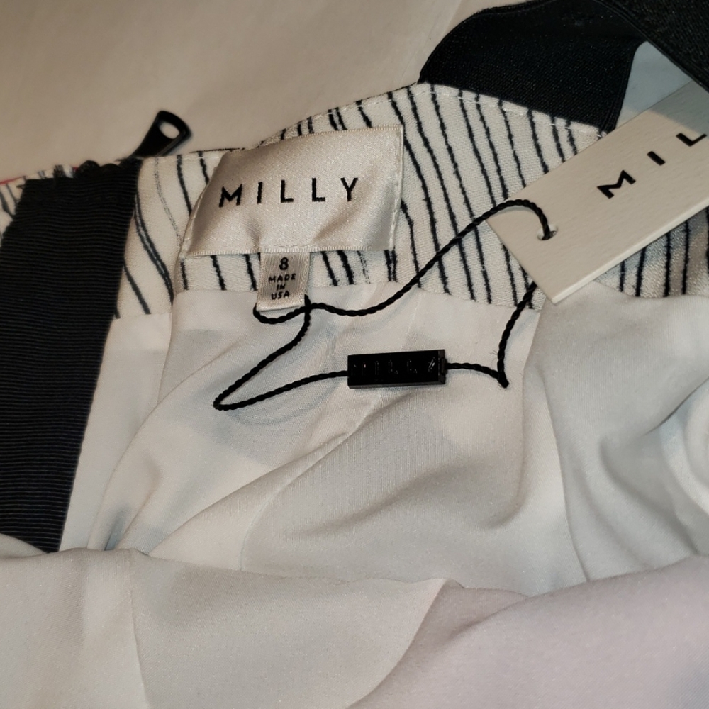 MILLY NEW Dress Striped ColorBlock Sheath Back Zip Women's 8 USA Sexy! - Picture 10 of 14